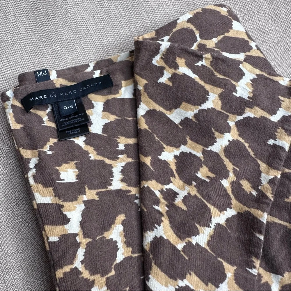 Marc By Marc Jacobs Brown and Cream Animal Print Scarf